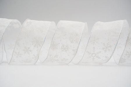 Glitter Snowflakes Wired Ribbon_KF6936GN-1N_white
